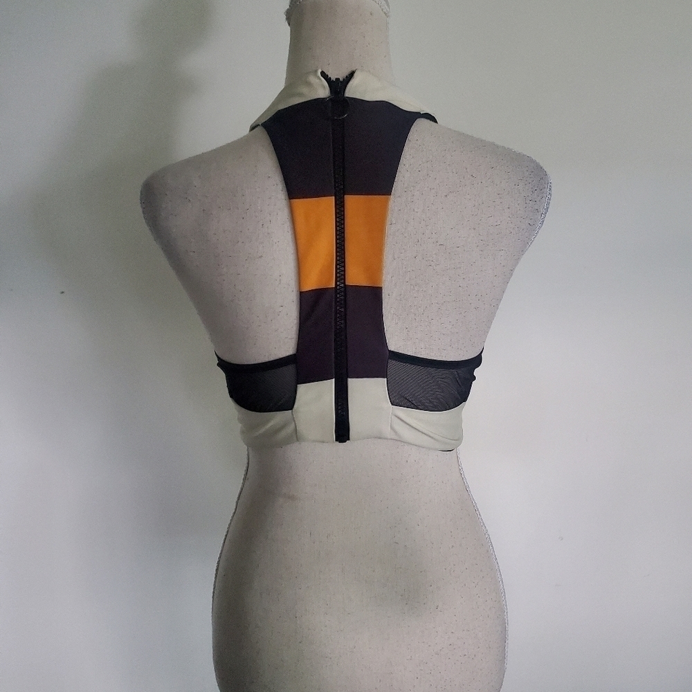 ASOS Striped Mesh Insert Crop Top - Picture 6 of 10